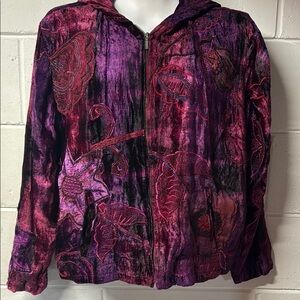 Chico's Bomber Jacket Purple Pink Lightweight Vibrant